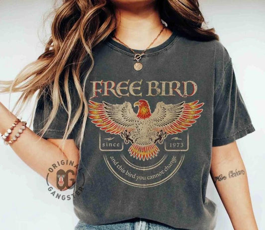 Free Bird Shirt, Old School Band T-shirt, Retro Music Shirt, Ropck Band Tee