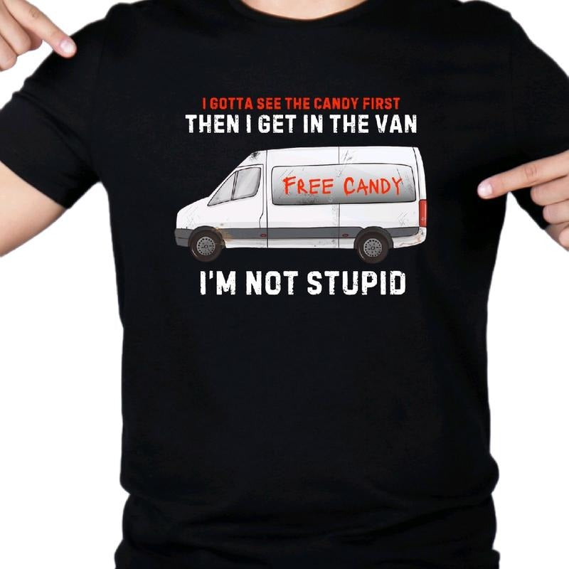 Free Candy Men's Casual T-Shirt for Soft and Comfortable Fabric Breathable Menswear Top, Crewneck funny meme