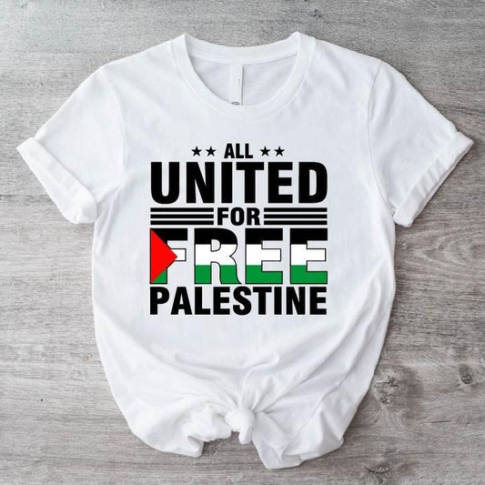Free Palestine Shirt, Palestine Flag T-Shirt, We Are All United Shirt, Palestinians Tee, Save Gaza Tee, Human Rights Short Sleeve, Unisex Equality Tee, End War Tee, Freedom for Palestine Tee.