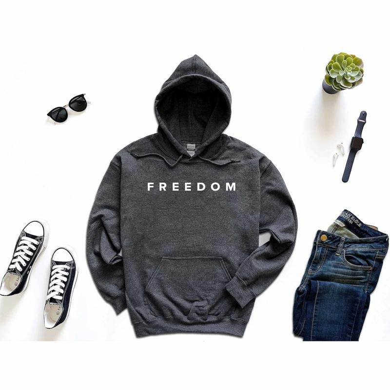 FreeDom Charlie Kirk Hoodie Patriotic Graphic Pullover Memorial Top Political Activism Apparel Unisex Streetwear USA Flag Shirt for Men and Women Long Sleeve