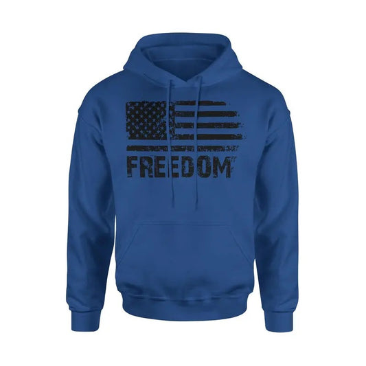Freedom American Flag Patriotic Hoodie Sweatshirt Cotton Fabric