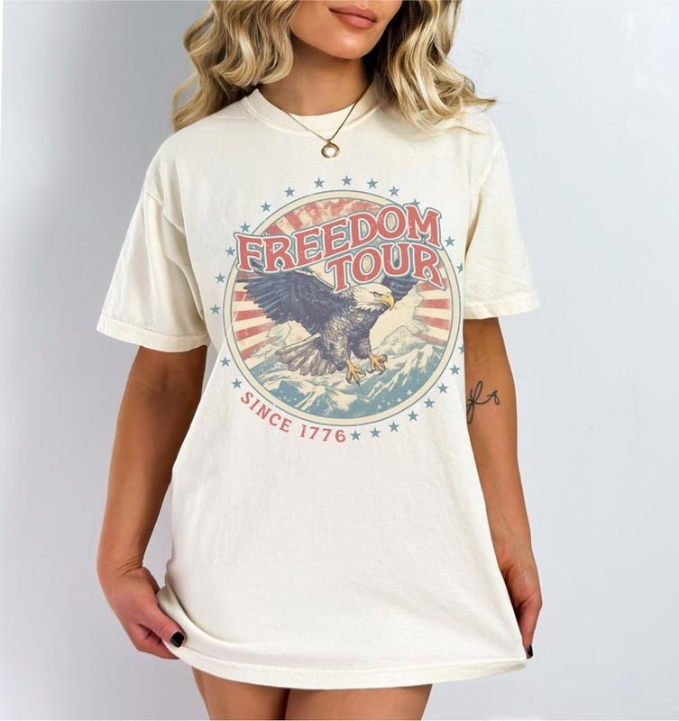 Freedom Tour shirt Vintage Vibe Patriotic Graphic Hoodie, T-shirt and sweater Sweatshirt | DripVista.com