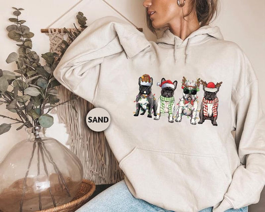 French Bulldog Sweatshirt, Xmas Dog Mom Shirts, Dog Lover Gifts, Xmas Holiday Sweater, Christmas French Bulldog Shirt, Christmas Crewneck