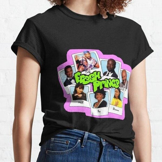 Fresh Prince Cast Graphic Tee Retro 90s Style Streetwear Hip Hop Vibe Shirt