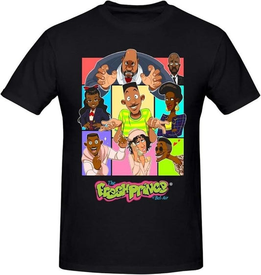 Fresh Prince Of Bel Air Retro 90s TV Show Character Collage Vintage Shirt