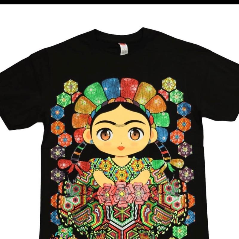 Frida Charra mexicana t-shirt Cotton Black Tshirt