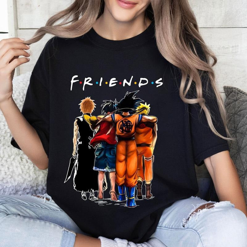 Friend Big Four Shonen Anime Tshirt Crewneck Hoodie Comfort Cotton Sweatshirt | DripVista.com
