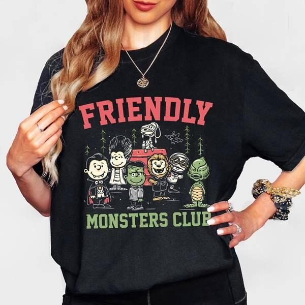 Friendly Monsters Club Universal Monsters Shirt   Halloween Shirt Halloween Movie Shirt