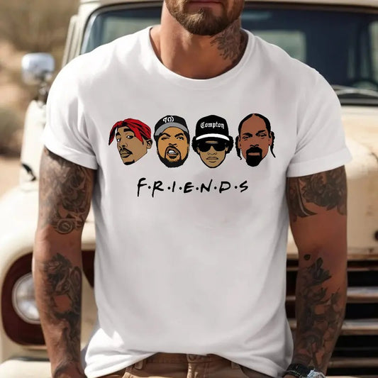 Friends Shirt Hip Hop Shirt Funny Rap Shirt Biggie Shirt Ice Cube Shirt 90s Rap Shirt 90s Rap Music Shirt Unisex T-Shirt Gifts For Fan Short Sleeve Tee Shirt Gifts For Birthday Crew Necks Menswear Top Embroidered