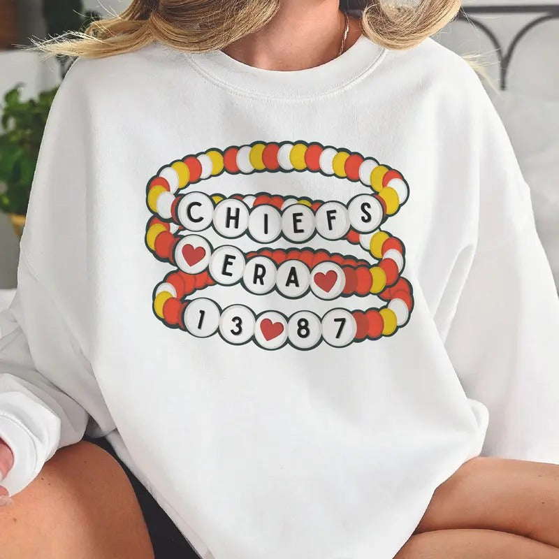 Friendship Bracelet Football Sweatshirt Hometown Football Pullover Womens Football Sports Shirts Girly Team Football Sweatshirts