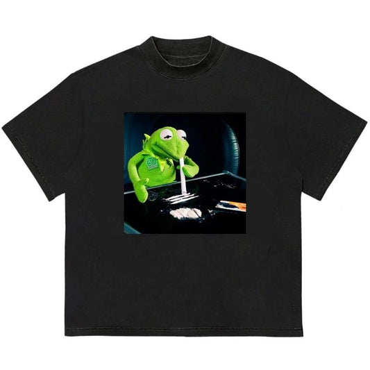 Frog Cocaainne T-Shirt Cotton Comfort Vintage Graphic Vintage Graphic Perfect Everyday Tee