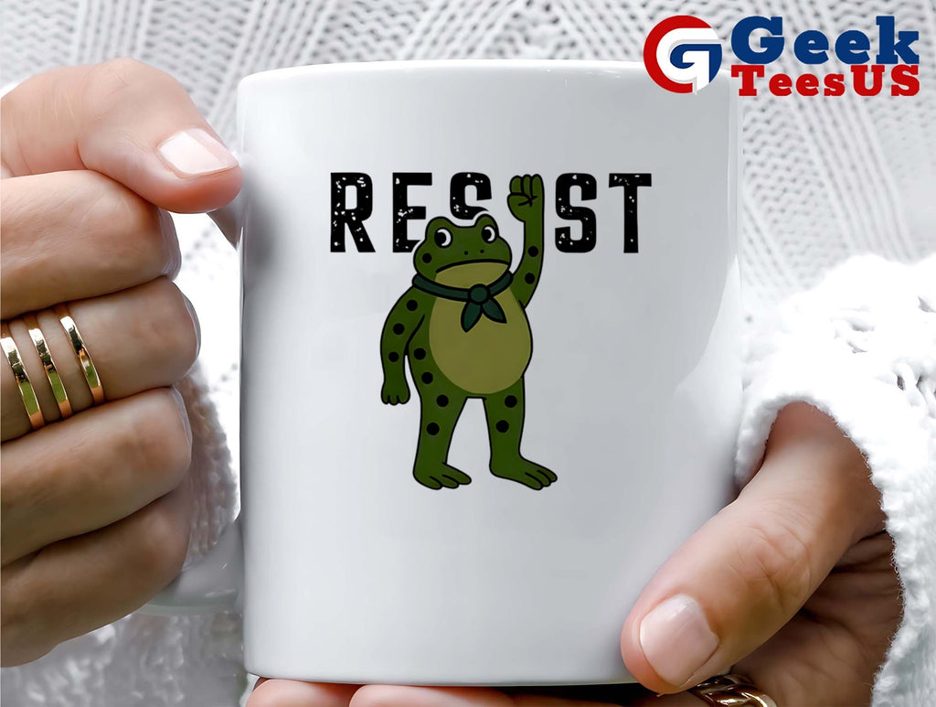 Frog stood up against Resist Portland shirt
