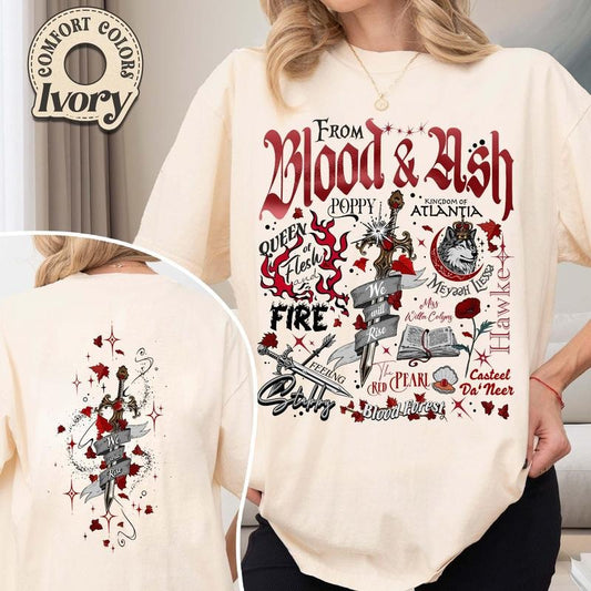 From Blood and Ash Shirt, Poppy Queen of Atlantia Shirts, We Will Rise Shirt, Jla Inspired Merch, Gift for Book Lover