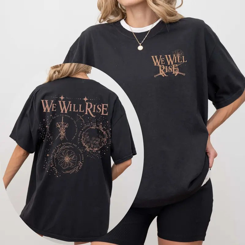 From Blood and Ash Shirt, We Will Rise Merch, Jennifer Armentrout, Poppy and Hawke, The Red Pearl, FBAA T-Shirt, Dark Romance, Romantasy Tee