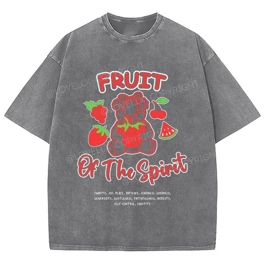 Fruit Of The Spirit Unisex Washed T-Shirt, Christian Jesus  t shirts, Vintage 90s Graphic Tee Gift Cotton Top, Mineral color