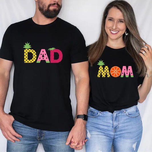 Frutti Mom Shirt, Frutti Dad T-shirt, Parents Fruits Theme Shirt, Fruits Daddy Mama Tee, Fruit Birthday Gift Tee, Summer Couples Gender Reveal Tee.