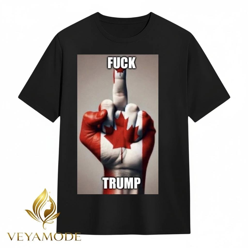 Fuck Trump Canada flag hand tee