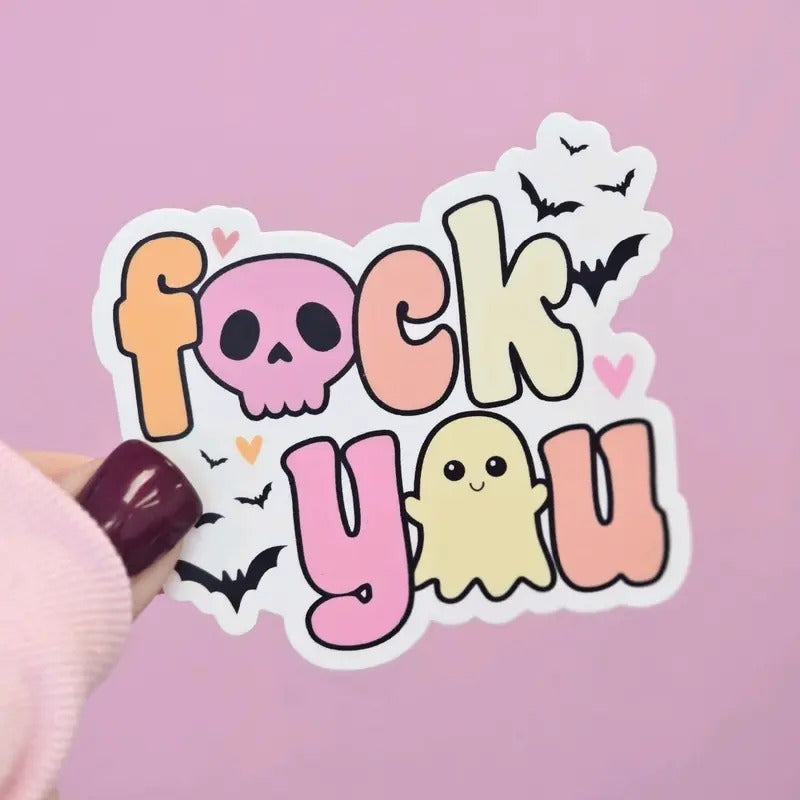 Fuck You Halloween Vinyl Sticker T-Shirts, Hoodie, Sweatshirt | DripVista.com