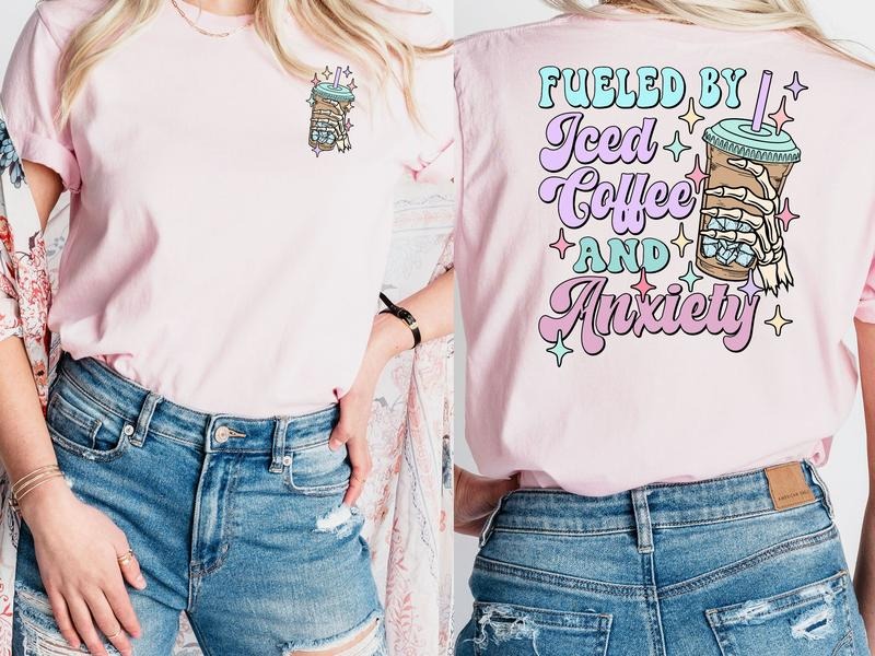 Fueled By Coffee & Anxiety T-Shirt Hoodie, Sweatshirt | DripVista.com