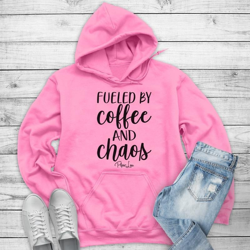 Fueled By Coffee And Chaos Hoodie, Printed in the USA hoodie #funny #cute #girly #coffee T-Shirts, Sweatshirt | DripVista.com