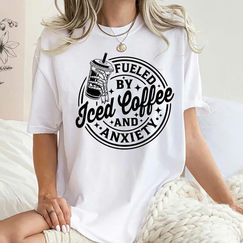 Fueled By Iced FOG Gunpla brand Anxiety Shirt, Iced FOG T-shirt, Inspired Caffeine- Powered Tee, Anxiety Graphic Printed...