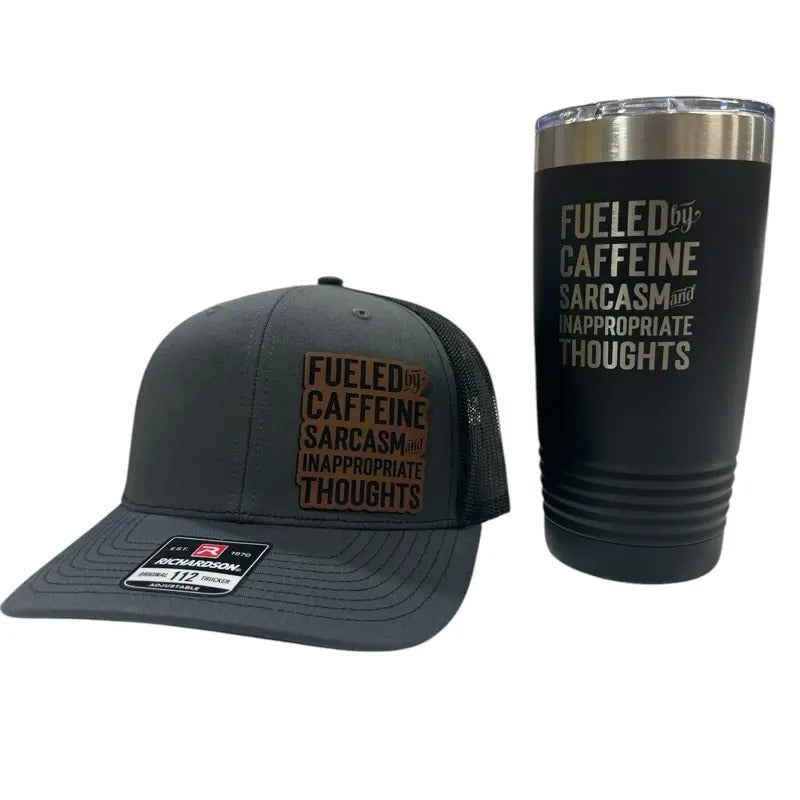 Fueled by Caffeine, sarcasm, and thoughts Hat! T-Shirts, Hoodie, Sweatshirt | DripVista.com