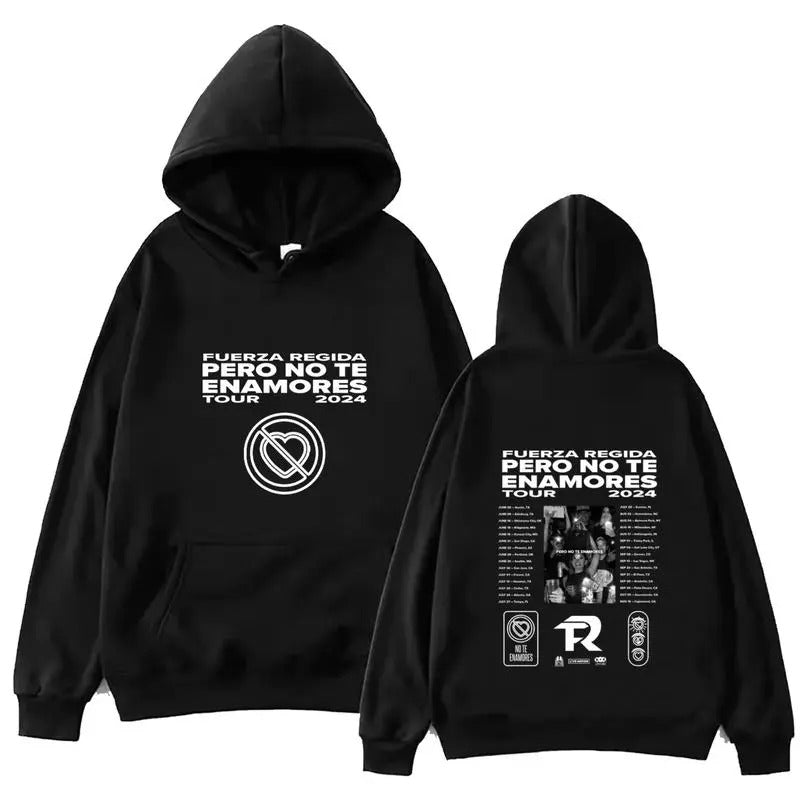 Fuerza Regida Pero No Te Enamores Tour 2024 Hoodie Merch World Tour 2024 Pullover Men Women Hooded Sweatshirt Hip Hop...