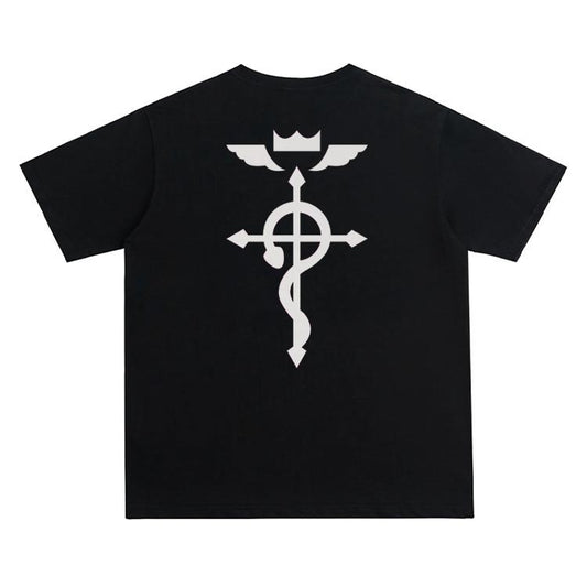 Fullmetal Alchemist "Symbolic Emblem" Vintage Oversized Tee Anime T-shirt 100% Cotton Original Design Men's Top Streetwear Casual Menswear Tshirt