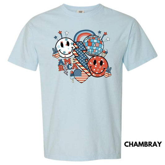 Fun America Collage Comfort Colors T-Shirt 'NLB'