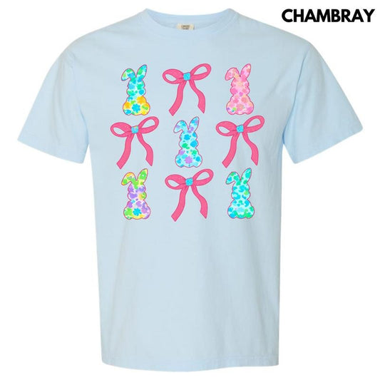 Fun Bunny Bow Collage Comfort Colors T-Shirt 'NLB'