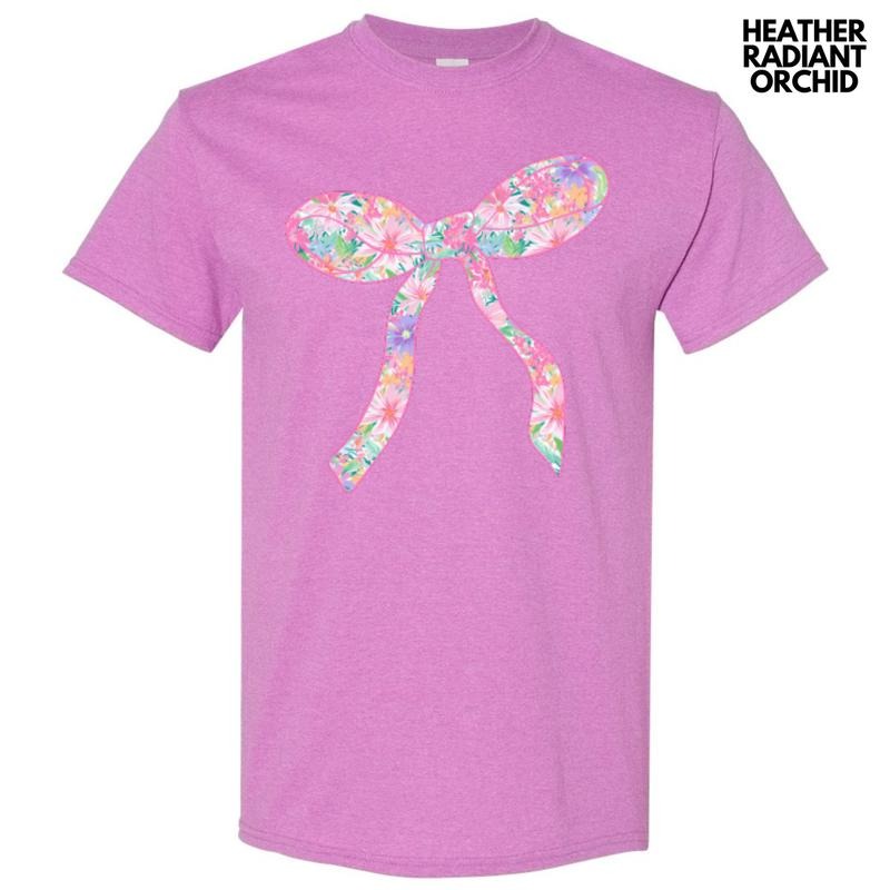 Fun Floral Bow Gildan Short Sleeve T-Shirt 'NLB'