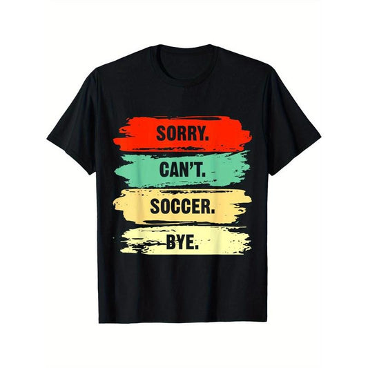 Fun soccer Player Sports Retro men's casual short sleeved men's sports T-shirt Made in USA