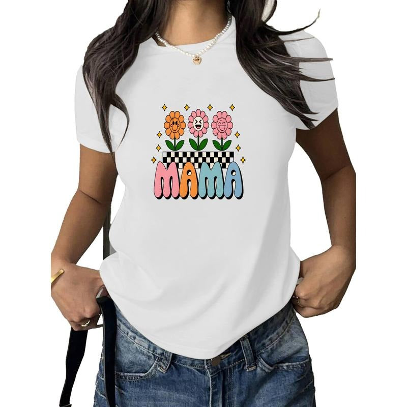 Funky "MAMA" Shirt with Smiling Flowers Gunpla brand Checkerboard Design style 02 Hoodie, Sweatshirt | DripVista.com