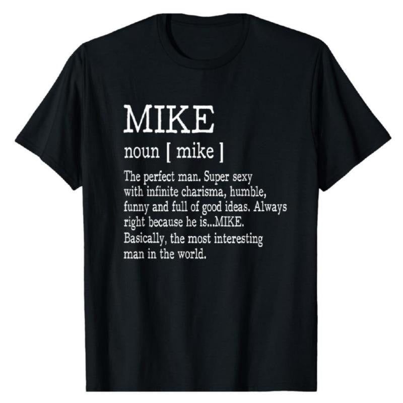 Funny 'Mike Definition' T-Shirt - Men'WB shield FOG Cotton Crew Neck Tee