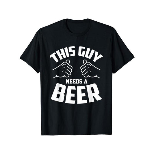 Funny 'This Guy Needs Beer' Graphic Tee - Soft Cotton, Crew Neck, Short Sleeve Casual Summer Shirt for Men made in usa