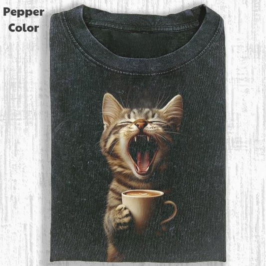 Funny Animal Vintage Graphic Tee, Sleepy Cat T-Shirt, Animal Shirt, Unisex Meme Cringe Funny Shirt, Menswear Womenswear Streetwear Cotton Comfort
