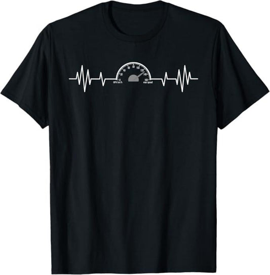 Funny Auto Mechanic Shirt, Funny Car Speedometer Auto Mechanic Guys Heartbeat Gift T-Shirt - Menswear Casual Cottonstyle{n002}2
