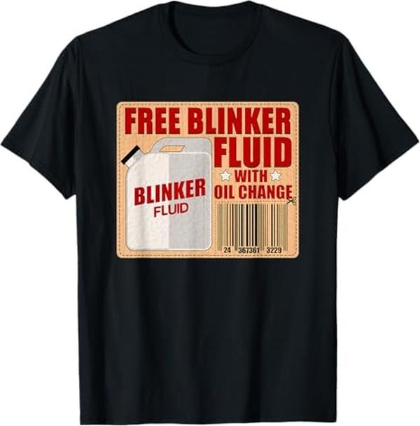 Funny Auto Mechanic T-Shirt, Blinker Fluid Idiot Gag gift Shirt for Mechanics idea T-Shirt - Menswear Casual Cotton