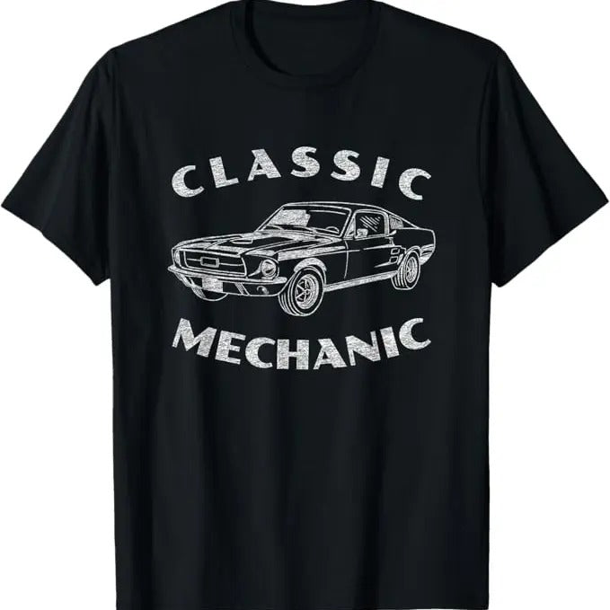 Funny Auto Mechanic T-Shirt, Funny Mechanic Classic Car Graphic T-Shirt