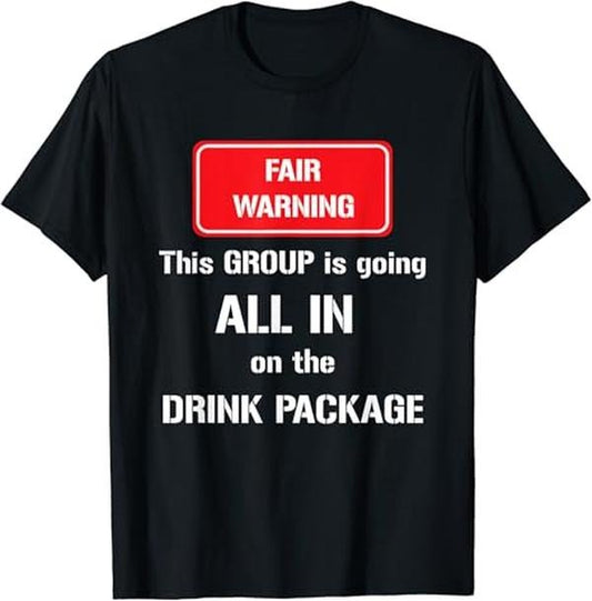 Funny Bar Shirts, Funny Drink Package Vacation T-Shirt Menswear Top - Funny Shirts For Night Out Casual Classic
