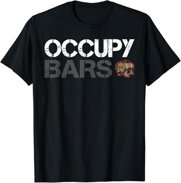 Funny Bar Shirts, Mars Parody Space Travel Beer Humorous T-Shirt Menswear Top