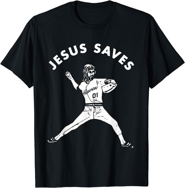 Funny Baseball Shirt, Jesus Saves Shirt Religious Christian Faith Baseball T-Shirt Menswear Top Menswear Top Hoodie,...