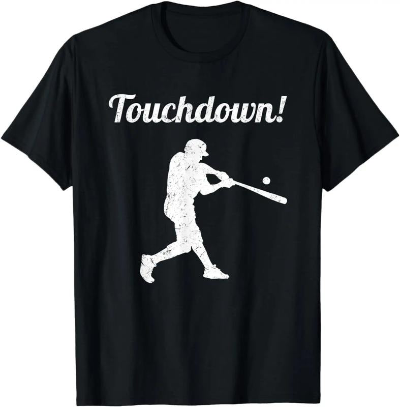 Funny Baseball Shirt, Touchdown Baseball Vintage Retro Baseball Player Gift T-Shirt Menswear Top Menswear Top Hoodie,...