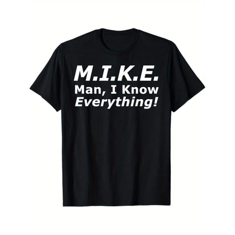 Funny Bat brand.Swoosh.Swoosh.Swoosh. Mike Knows Everything T-Shirt for Men - 100% Cotton Anti-Shrink Casual Tee with...