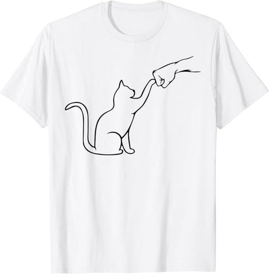 Funny Best Friend Shirts, Gift For Best Friend, Funny Cute Pet Tee I Love My Cat Best Friend Fist Bump Cat T-Shirt Menswear Top Casual Classic