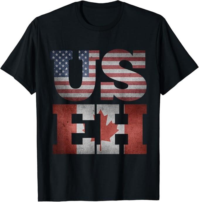 Funny Best Friend Shirts, Gift For Best Friend, USEH Flag Funny American Canadian Friends Citizenship Party T-Shirt...