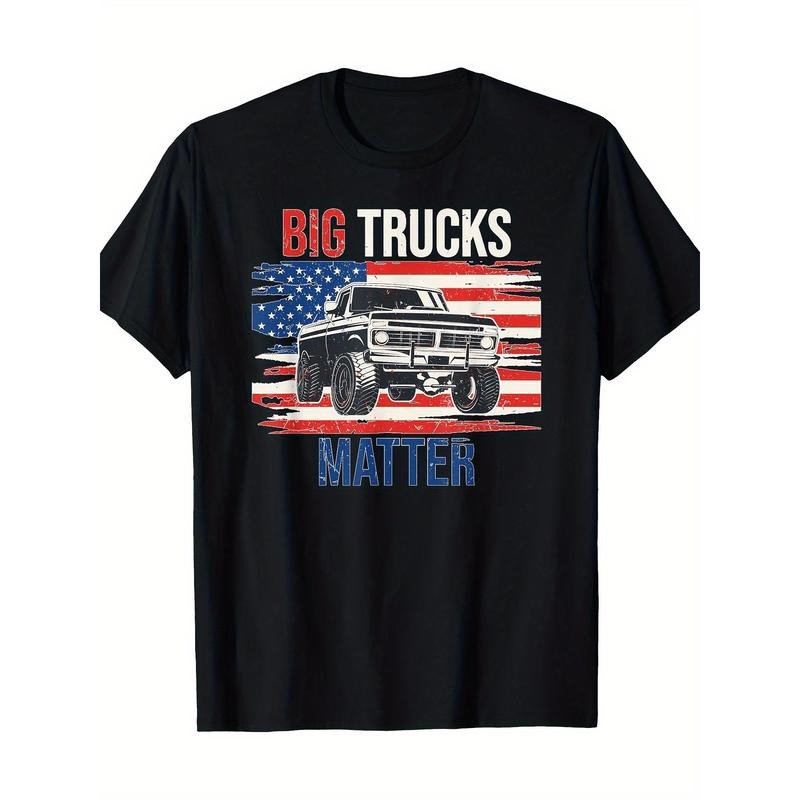 Funny Big Trucks Matter Love Lifted Truck American Flag T-Shirt 100%cotton made in usa Hoodie, Sweatshirt | DripVista.com