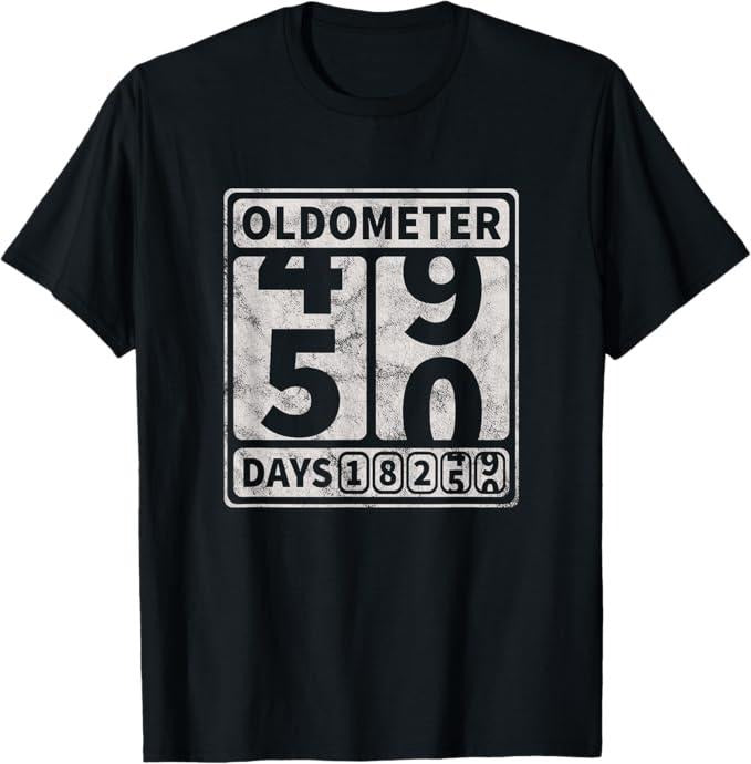 Funny Birthday Shirts, 50th Birthday Gift Funny Oldometer 49-50 T-Shirt - Menswear Top Hoodie, Sweatshirt | DripVista.com