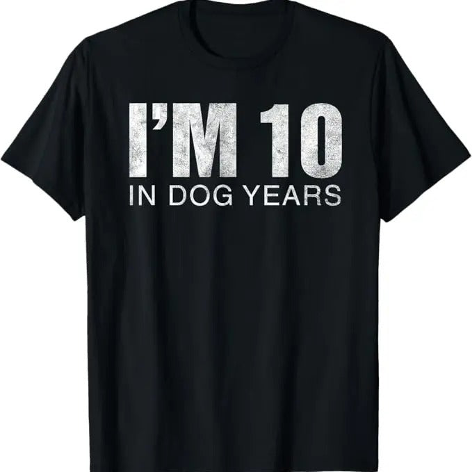 Funny Birthday Shirts, I'm 10 In Dog Years 70th Birthday Gift T-Shirt - Menswear Top Hoodie, Sweatshirt | DripVista.com