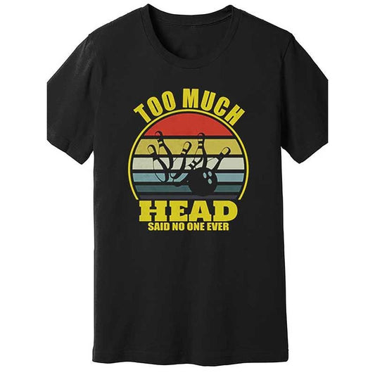 Funny Bowling Graphic Men's T-Shirt - Soft Cotton, Short Sleeve, Crew Neck, Casual Fit - Black made in usa
